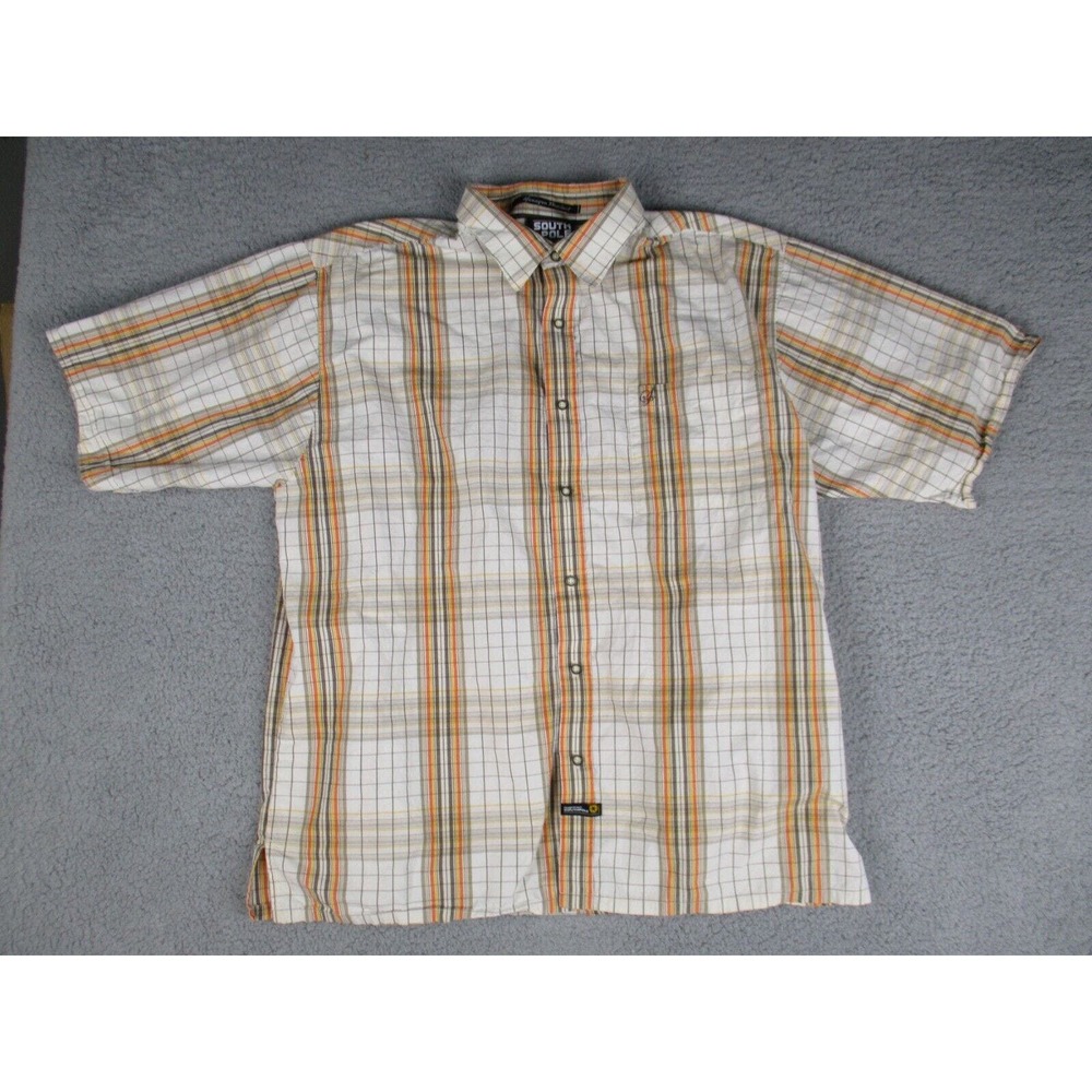 Southpole Shirt Mens XL Multicolor Plaid Hexagon Product Short‎ Sleeve Button Up